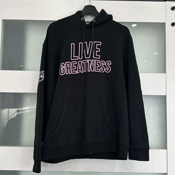 HARD ROCK X LIONEL MESSI BLACK GRAPHIC HOODIE MENS LARGE - Picture 1 of 5